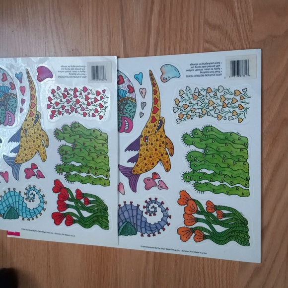 Holiday Clings fish and hearts window clings decoration vintage - Picture 4 of 4